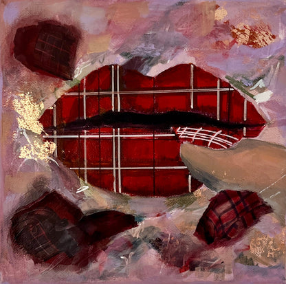 Fine Art mixed media painting Modern wall home decore  canvas Maliheh Yousefi 